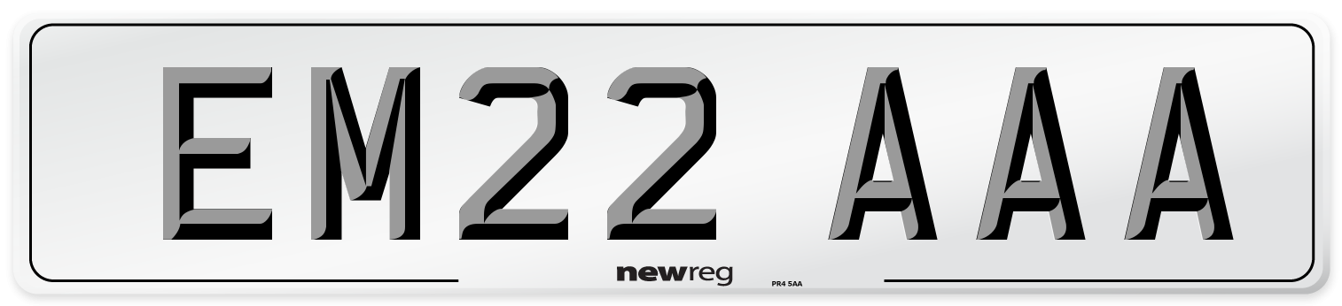 EM22 AAA Number Plate from New Reg